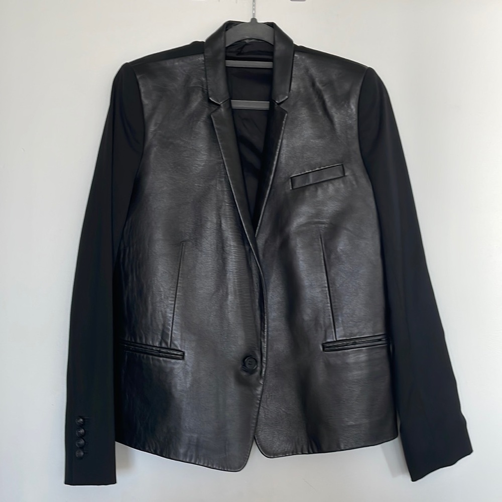 LAST DAYS. MOVING. THE KOOPLES BLACK BLAZER JACKET REAL LAMB LEATHER